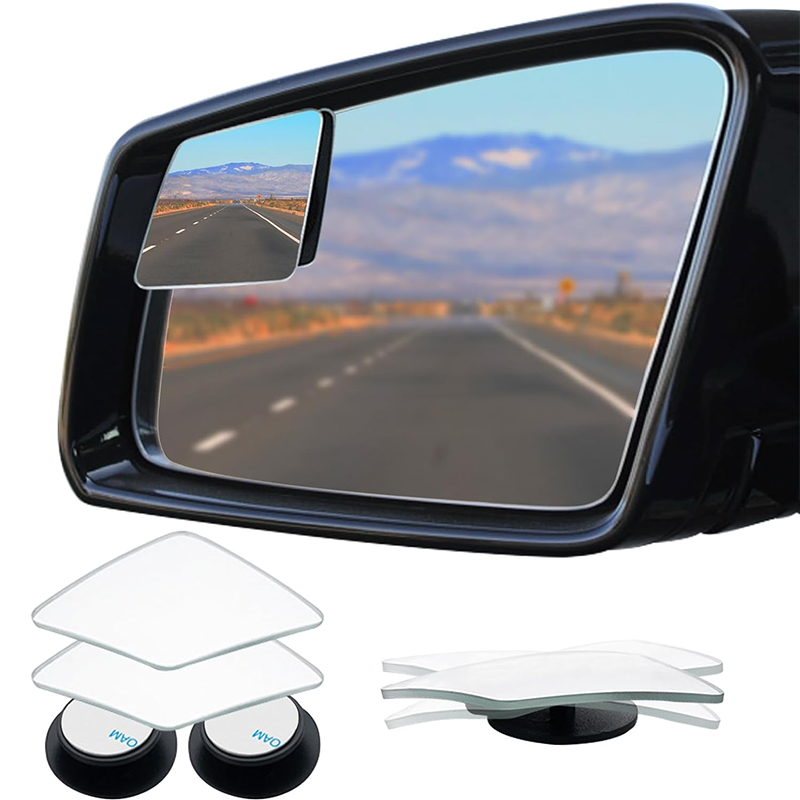 Car Blind Spot Mirror - Car Frameless Diamond Blind Spot Rearview
