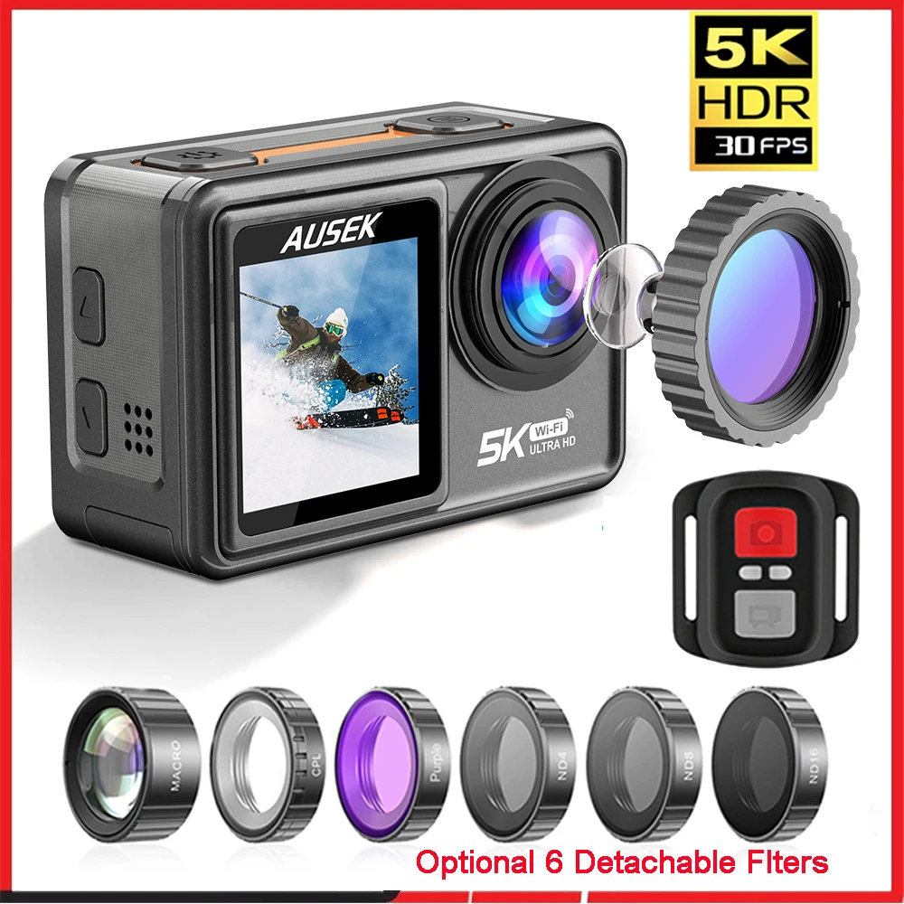 Car Accessories Online - AUSEK M81TR Action Camera 5K 4K60FPS