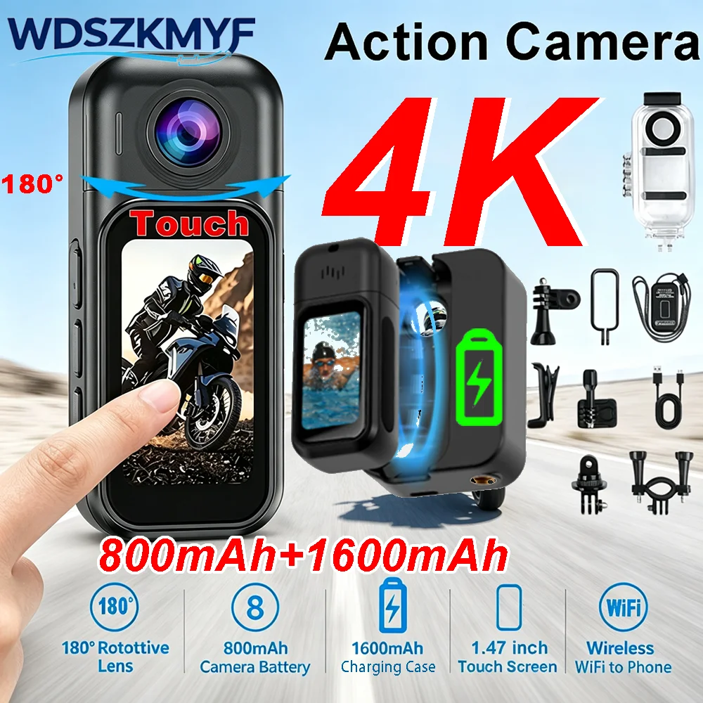 Car Accessories Online - 4K/1080P Mini WiFi Body Vlog Camera