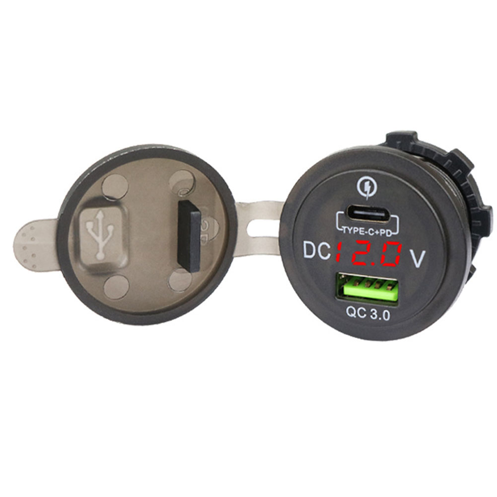 Car Accessories Qc - LED Outlet QC 3.0 Socket Voltmeter