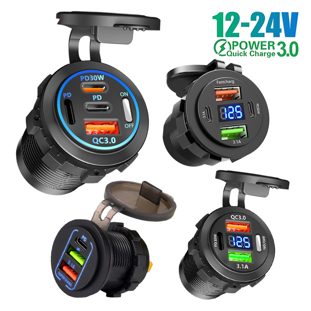 Car Accessories Qc - 12V QC3.0 USB-C Outlet Socket PD