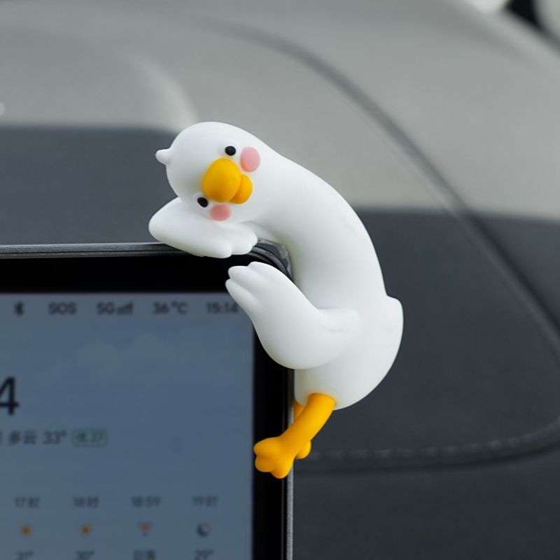 Car Accessories For Interior - Cute Cartoon White Duck Car Display
