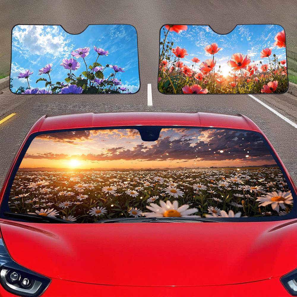 Car Accessories Window - Sunshine And Flowers Car SunShade Windscreen