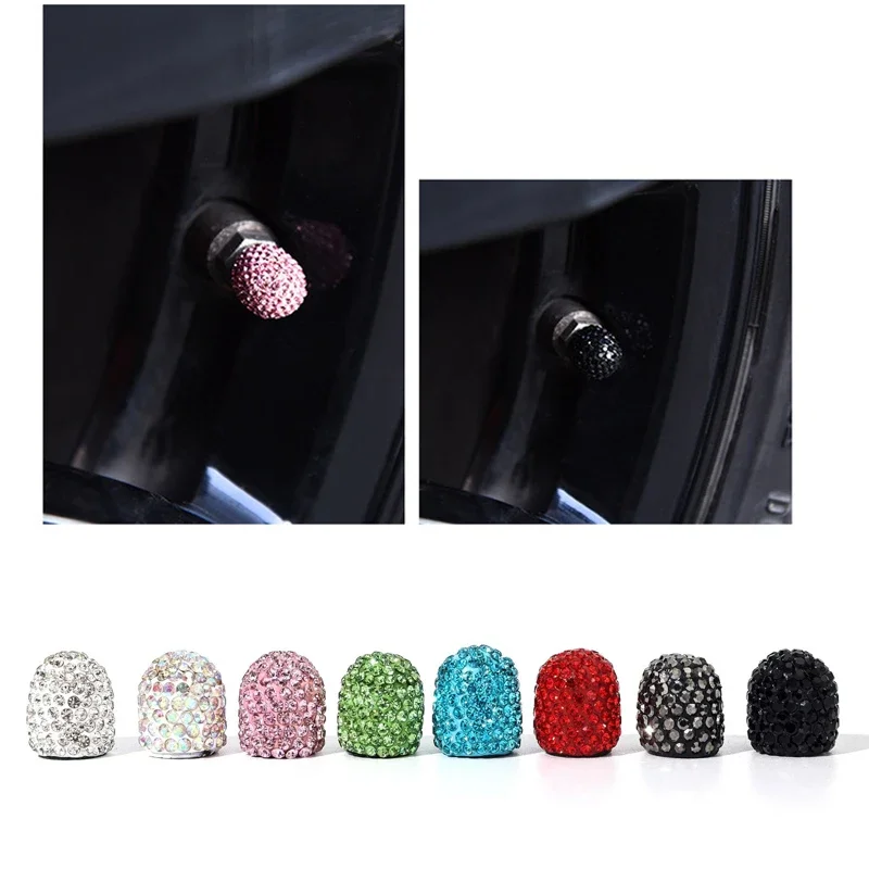 Steering Wheel Cover - 4/2pcs Diamond Crystal Motorcycle Car Tire
