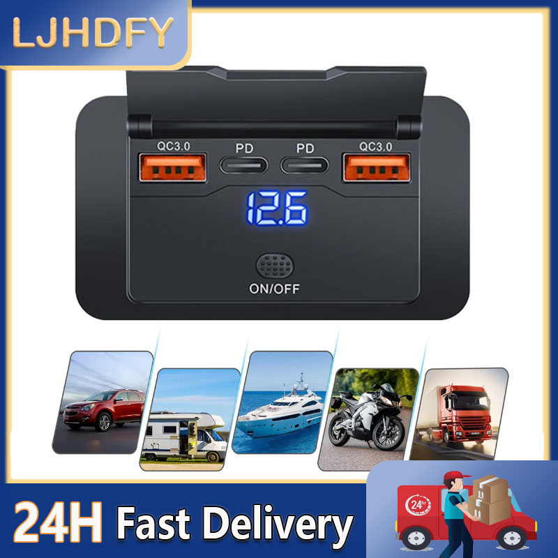 4 Ports Dual PD Dual QC 3.0 US - Car Accessories Qc review and price