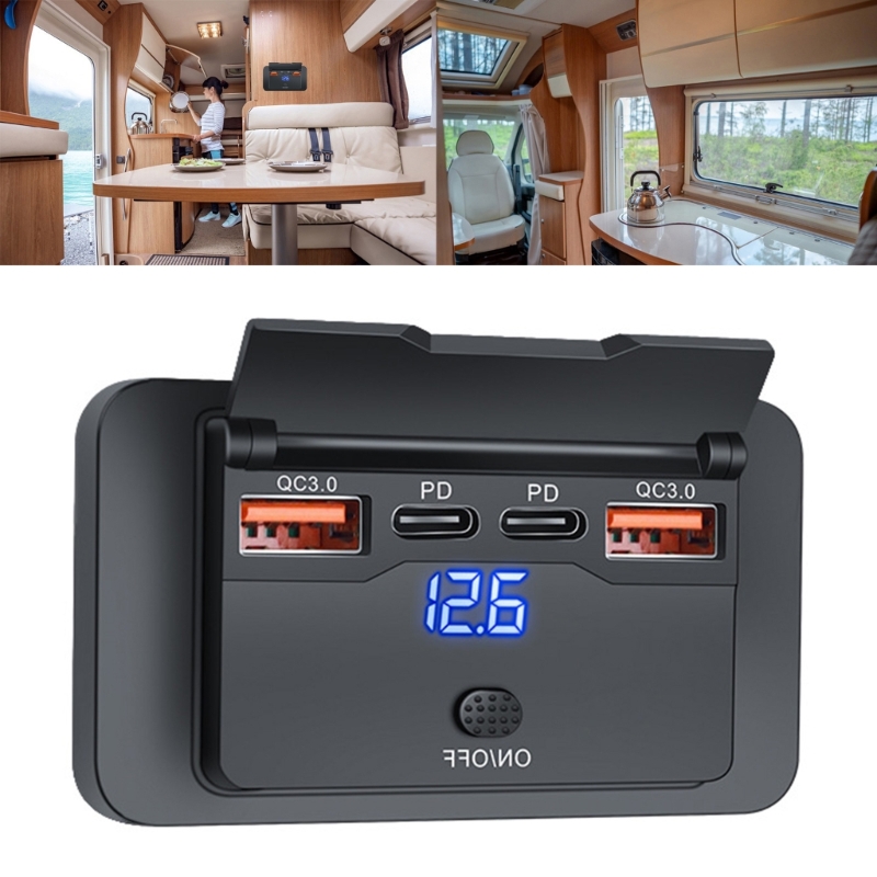 4 Ports Dual PD Dual QC 3.0 US - Car Accessories Qc review and price
