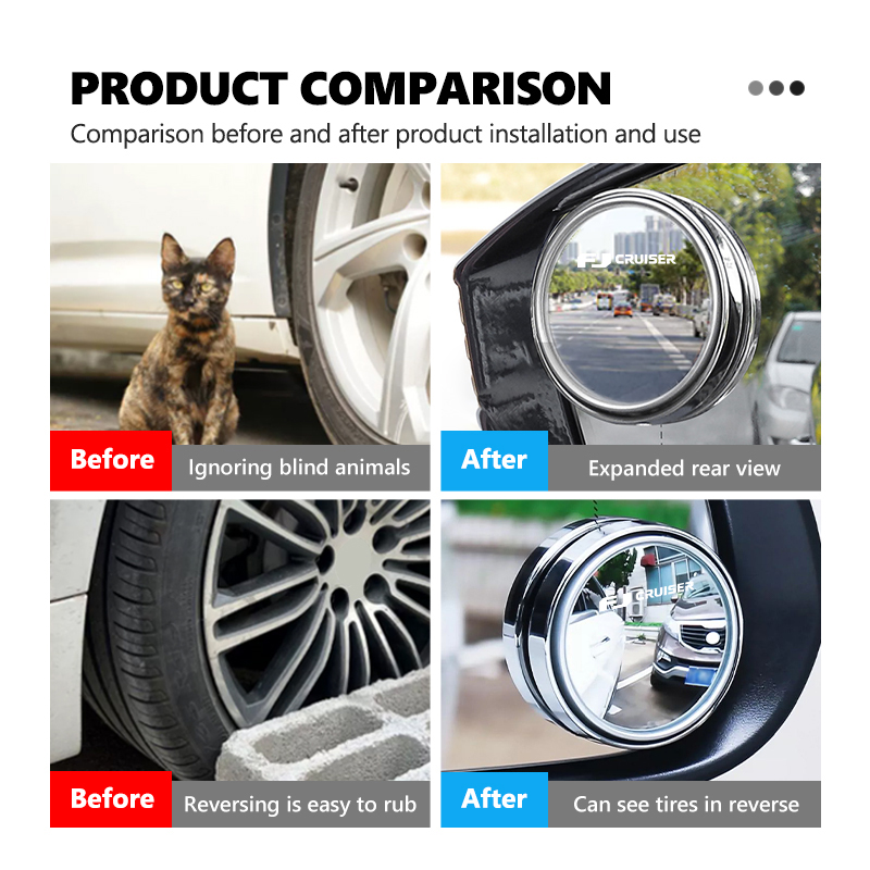 For Toyota Adjustable Car 360° - Car Blind Spot Mirror review and price