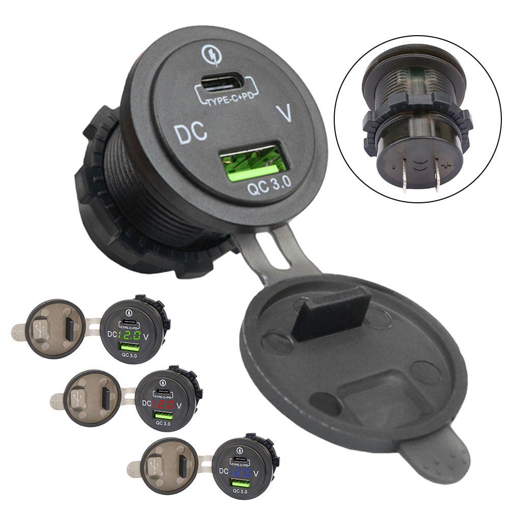 LED Outlet QC 3.0 Socket Voltm - Car Accessories Qc review and price