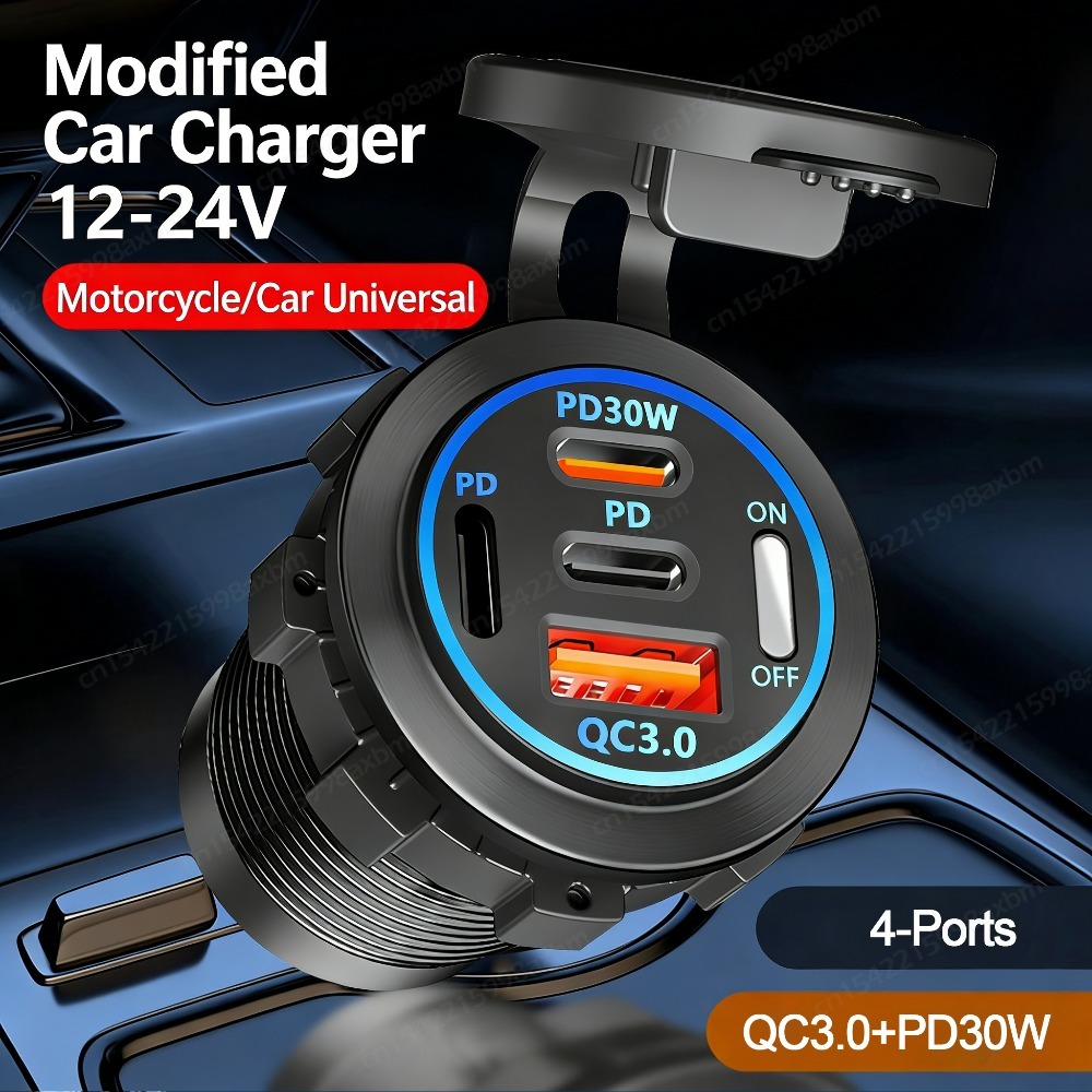 12V QC3.0 USB-C Outlet Socket  - Car Accessories Qc review and price