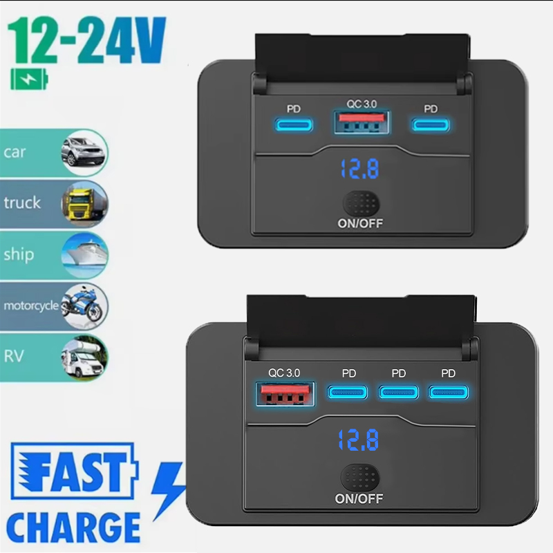 Three PD & QC 3.0 USB Car Char - Car Accessories Qc review and price