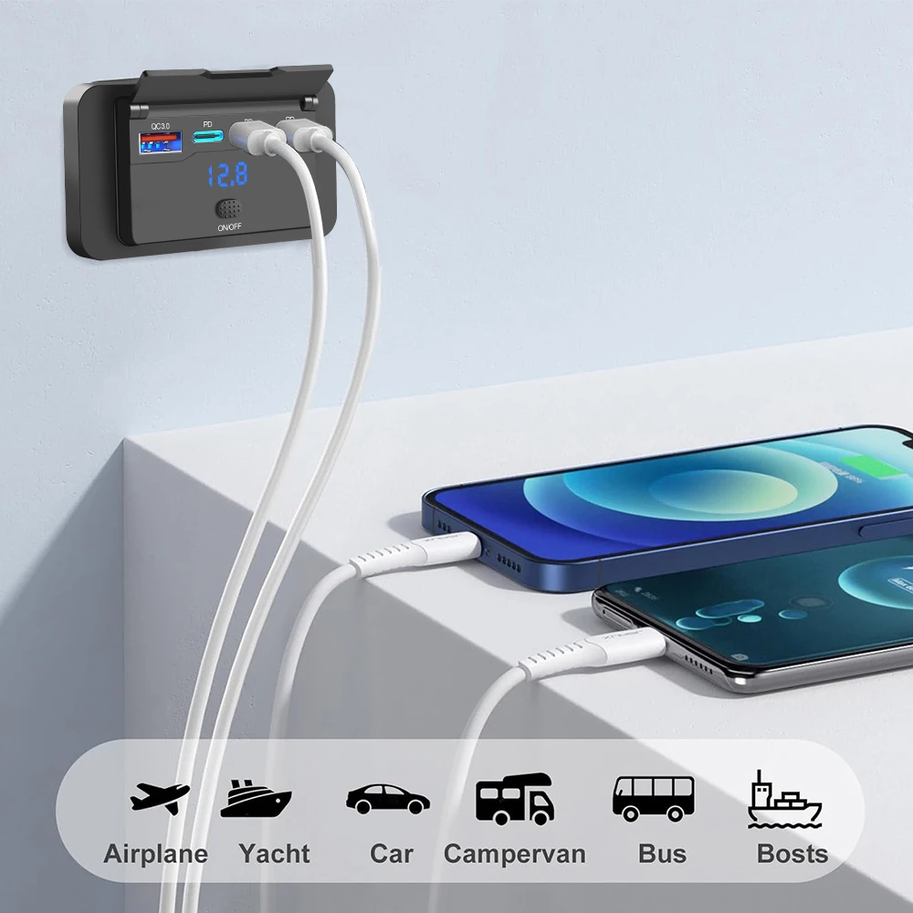 Three PD & QC 3.0 USB Car Char - Car Accessories Qc review and price