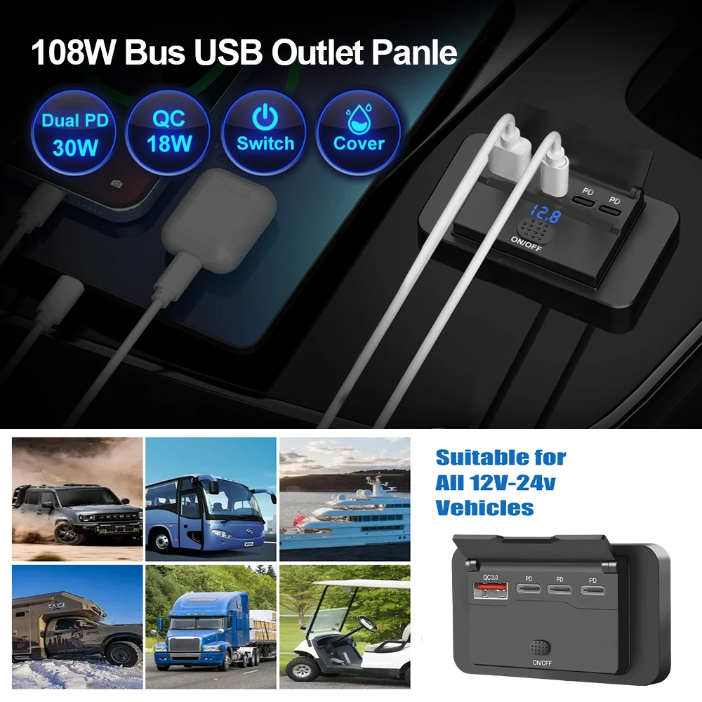 Three PD & QC 3.0 USB Car Char - Car Accessories Qc review and price
