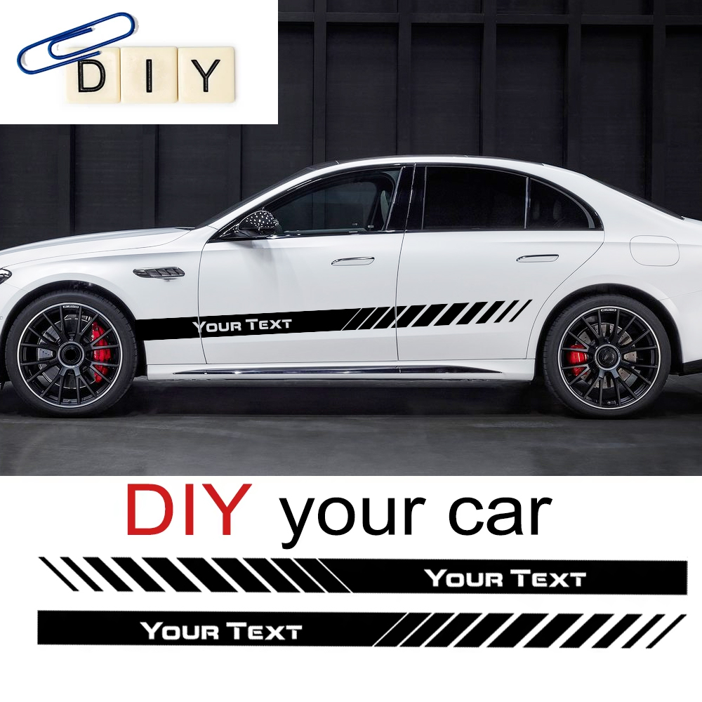 Custom Text Car Side Door Stri - Car Accessories Racing review and price