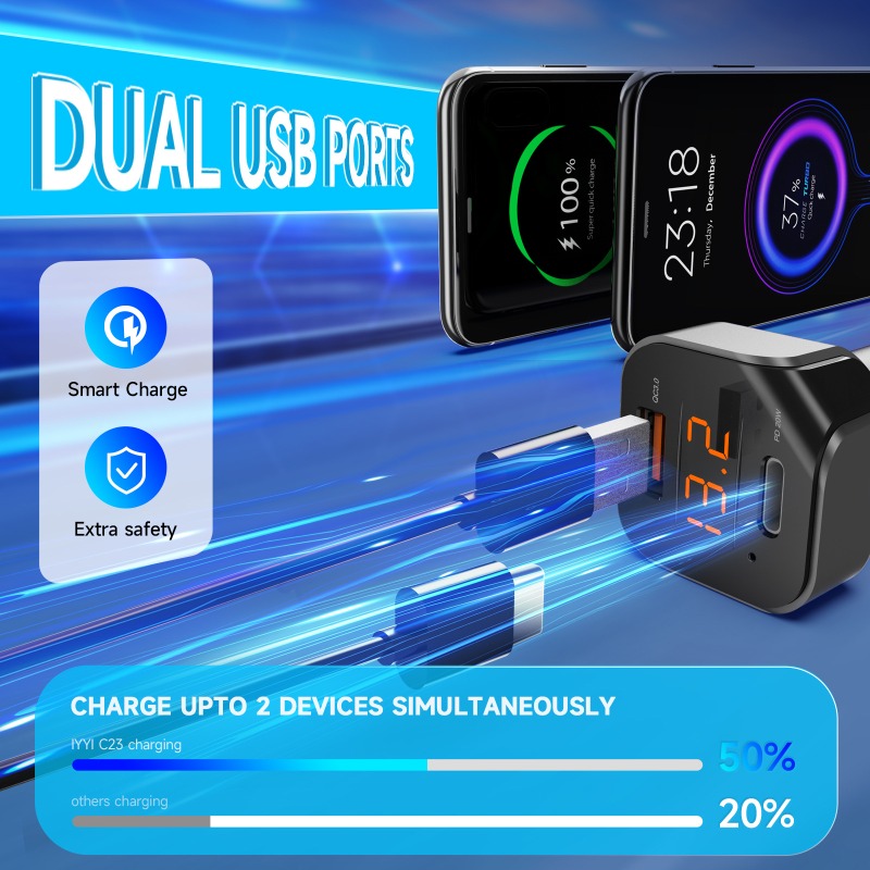 C23 Bluetooth 5.1 Car MP3 True - Car Accessories Qc review and price