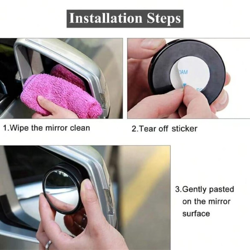2Pcs Round Frame Convex Blind  - Car Blind Spot Mirror review and price