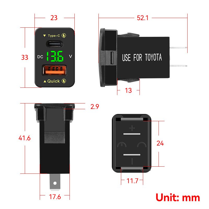 QC3.0 48W Usb C PD Port 12V/24 - Car Accessories Qc review and price