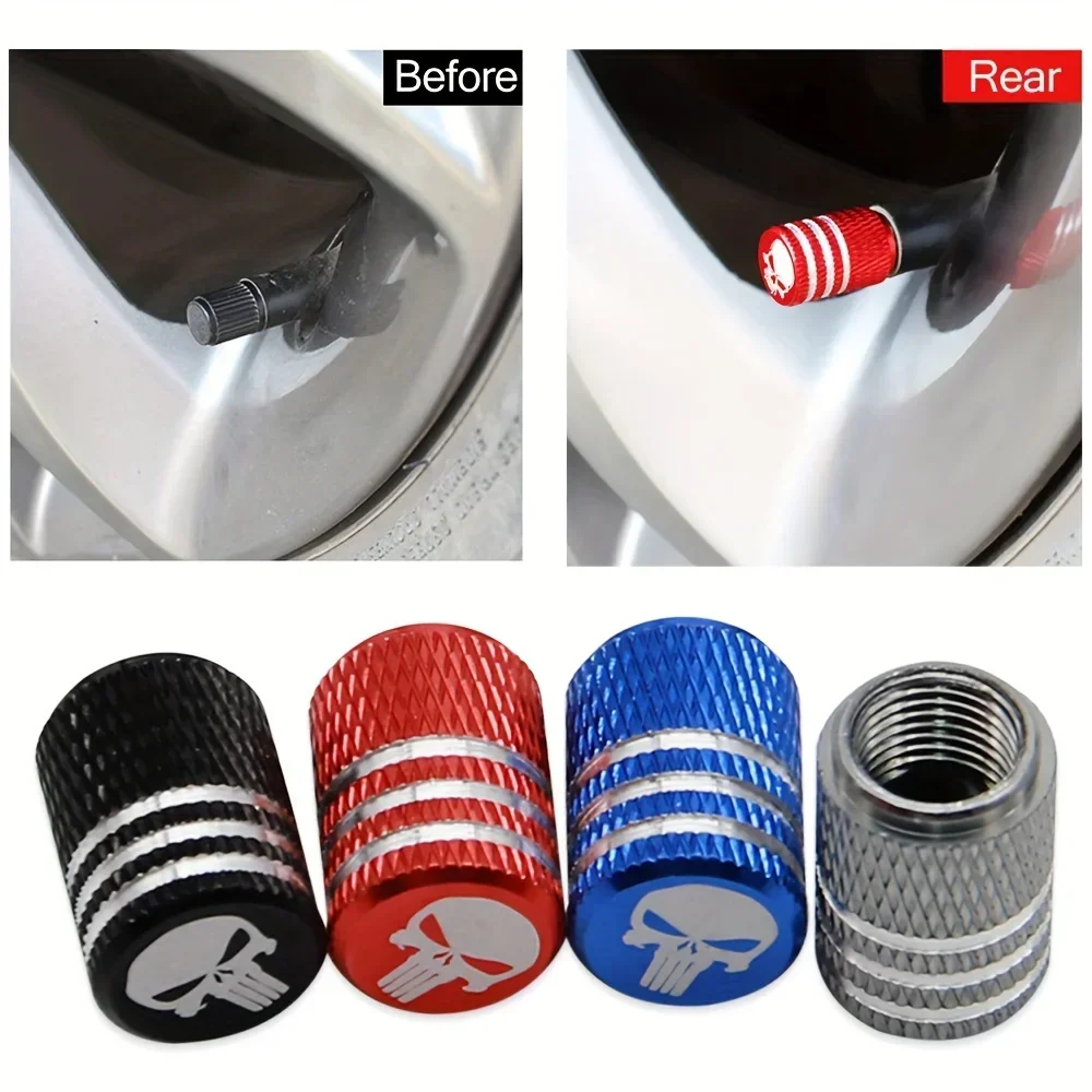 NEW 4pcs Skull Pattern Tire Va - Steering Wheel Cover review and price