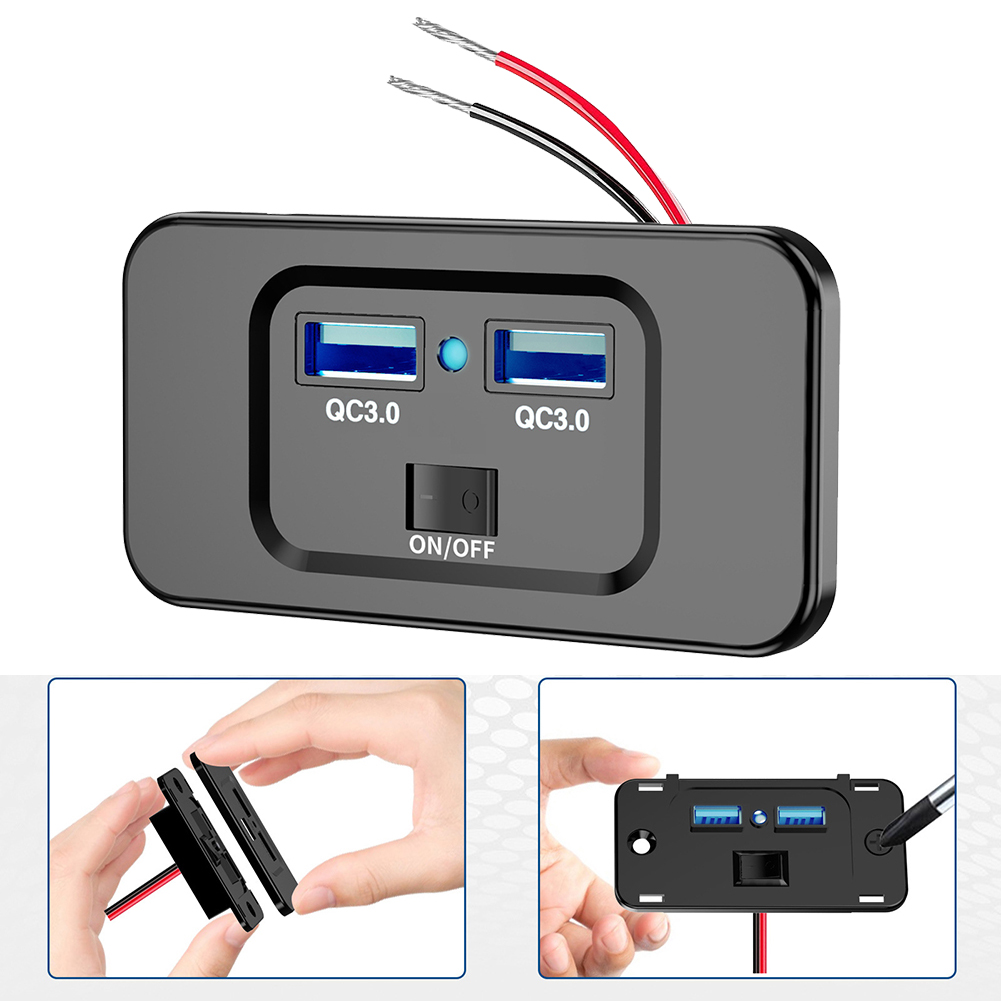 12V-24V QC 3.0 Dual USB Car Fa - Car Accessories Qc review and price